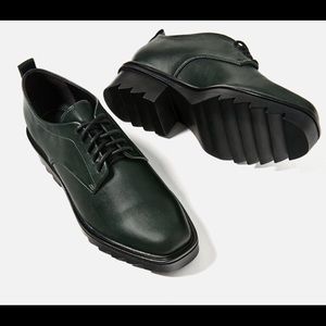 NWT Zara Dark Green Oxfords